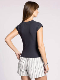 Thread & Supply Winslet Tee in obsidian - women's t-shirt - detail view