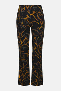 Joseph Ribkoff Geometric Print Straight Leg Pull On Pants in black multi - women's pants - view 5