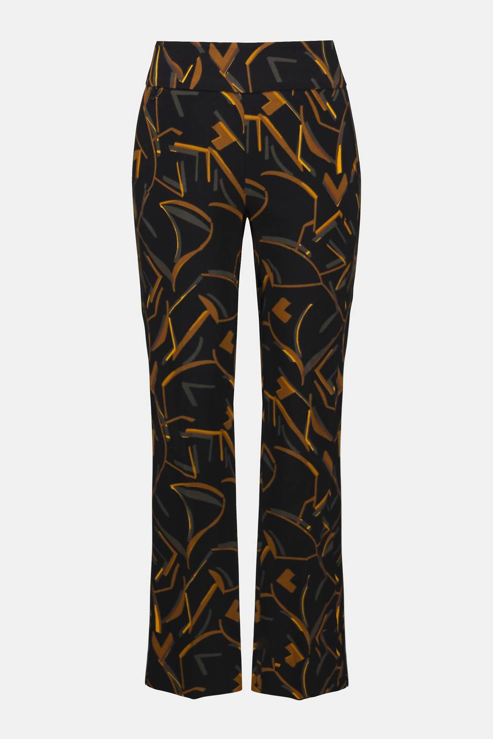 Joseph Ribkoff Geometric Print Straight Leg Pull On Pants in black multi - women's pants - view 5