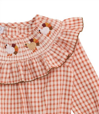 Mudpie - Girls Smocked Turkey Bubble