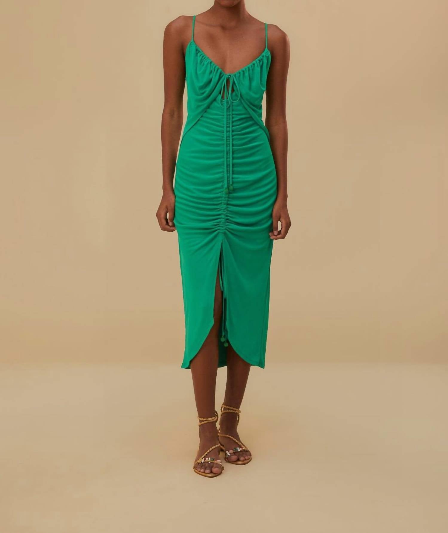 Farm Rio - Cut-out Sleeveless Midi Dress