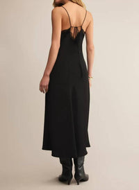 Z Supply After Hours Midi Dress in black 2 - women's dress - detail view