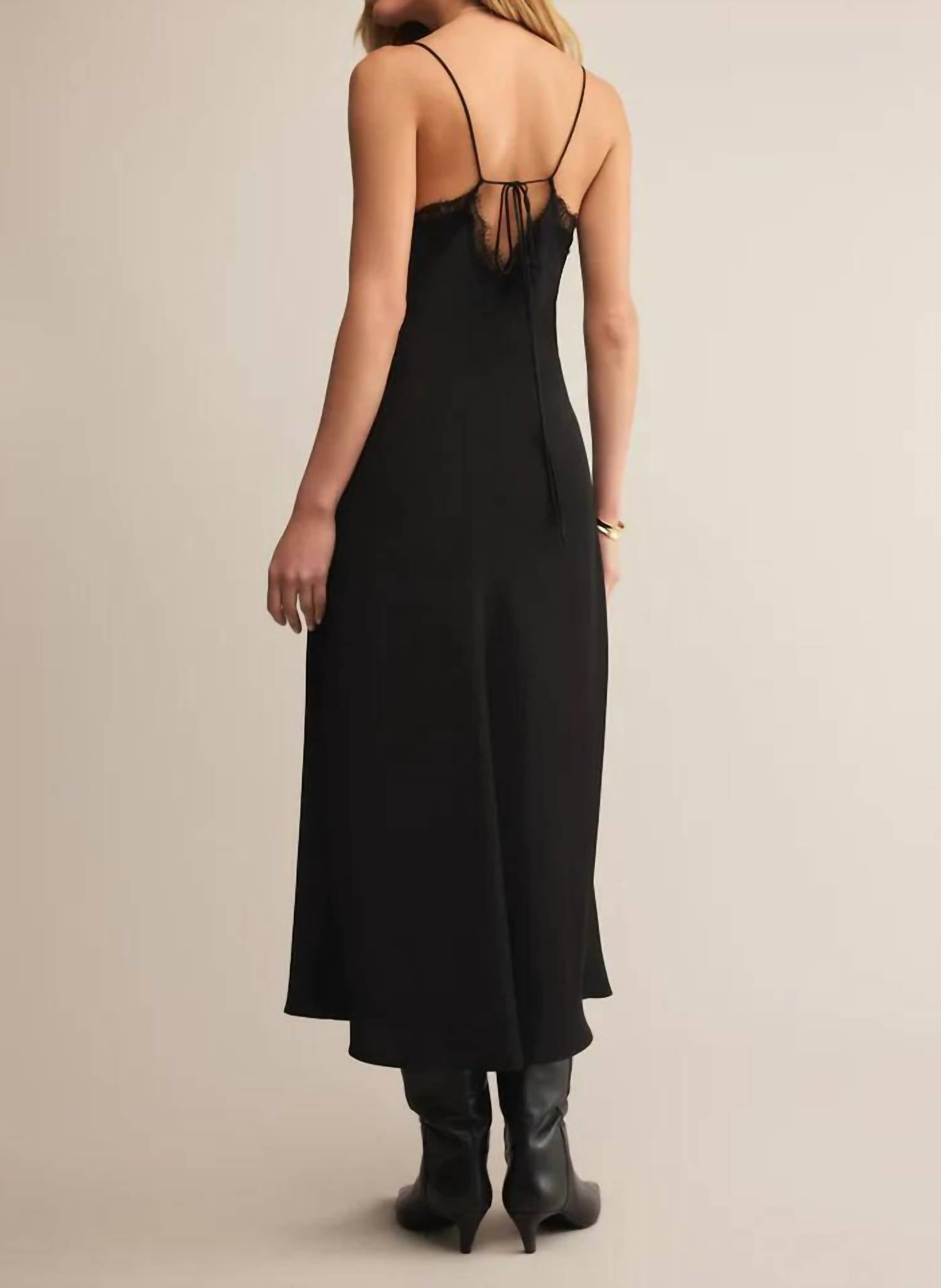 Z Supply After Hours Midi Dress in black 2 - women's dress - detail view