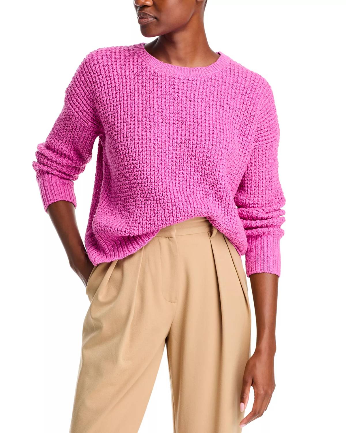 Eileen Fisher - Crewneck Knit Pullover Cotton Sweater
