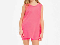 Good Girl - Waffle Knit Top And Short Set