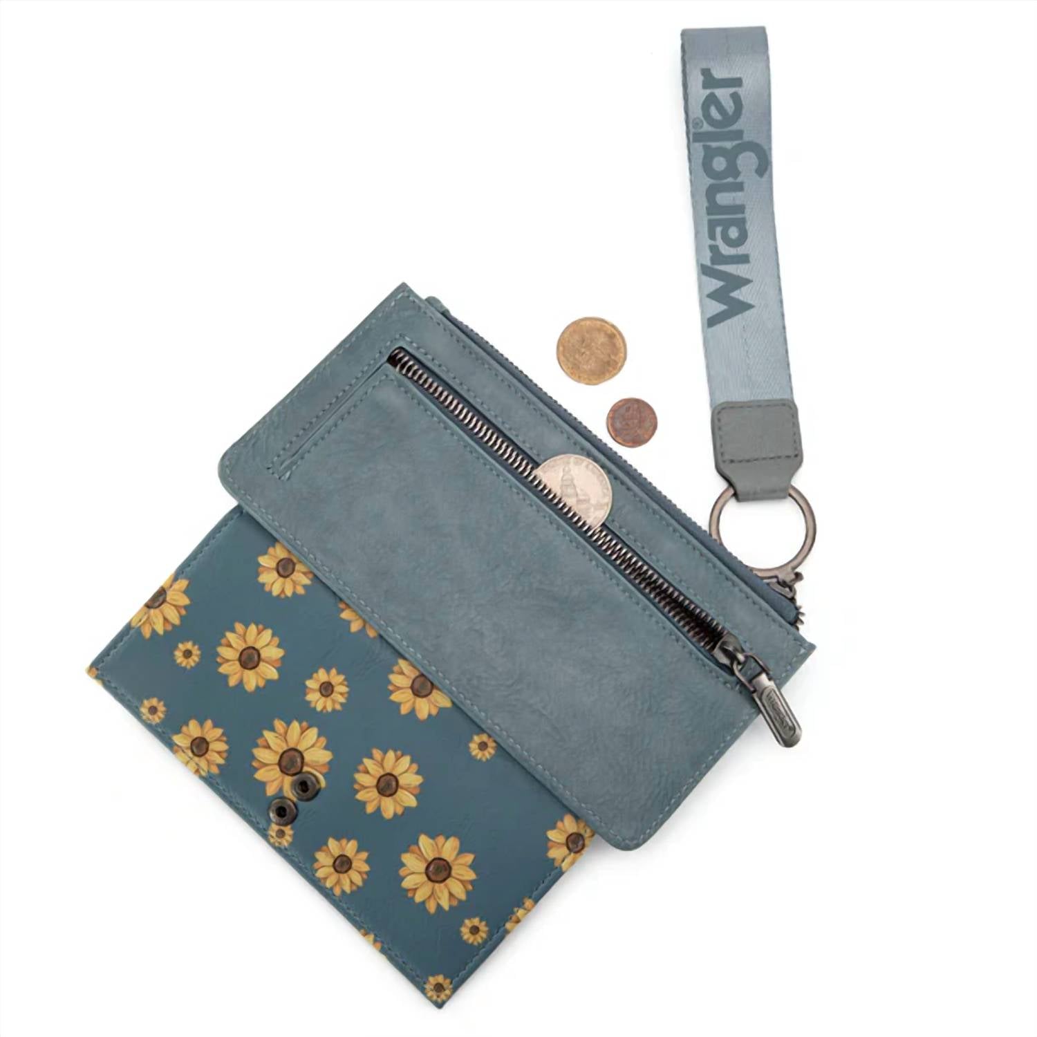 Wrangler - Women's Sunflower Print Card Wallet Wristlet