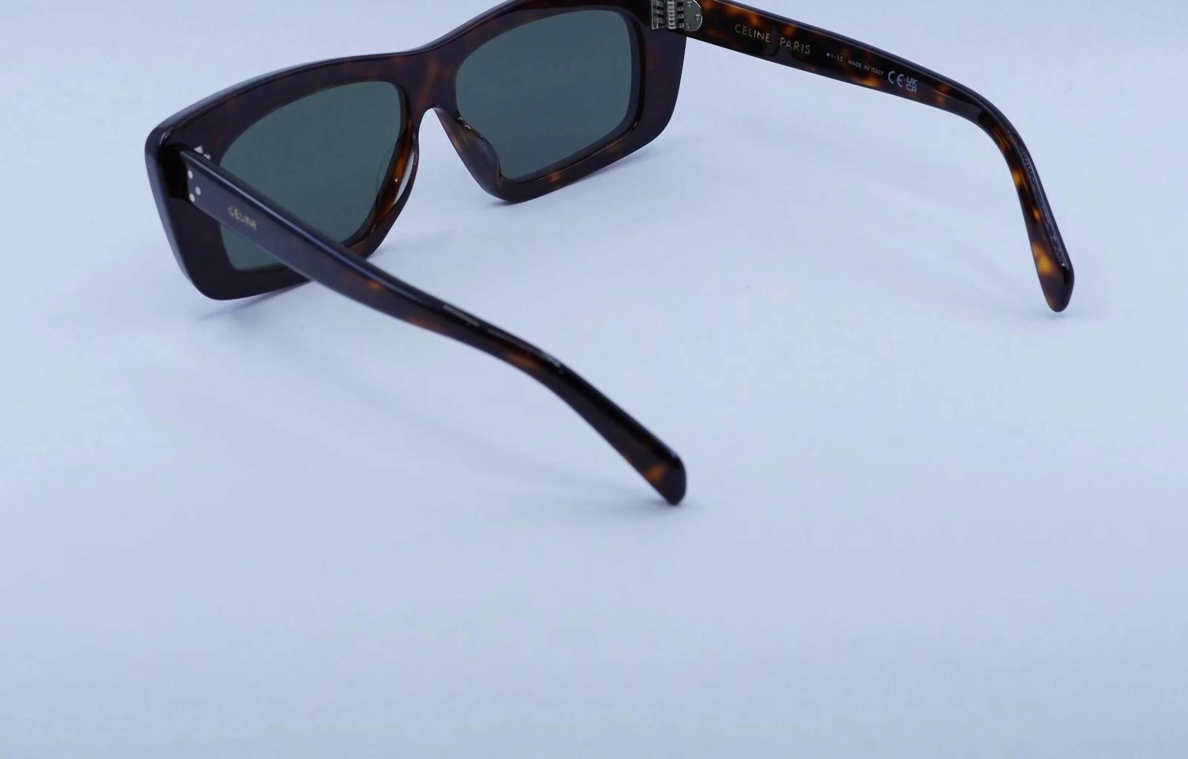 Celine Unisex - Cl40259i 52n Rectangle Sunglasses in dark havana green - women's accessory - alternate view