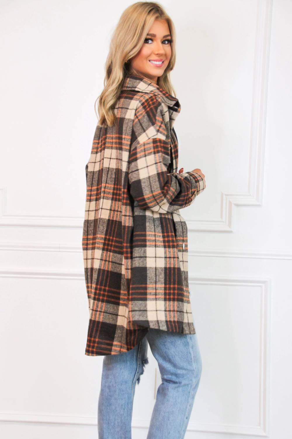 Zenana - Look Within Oversized Plaid Shacket