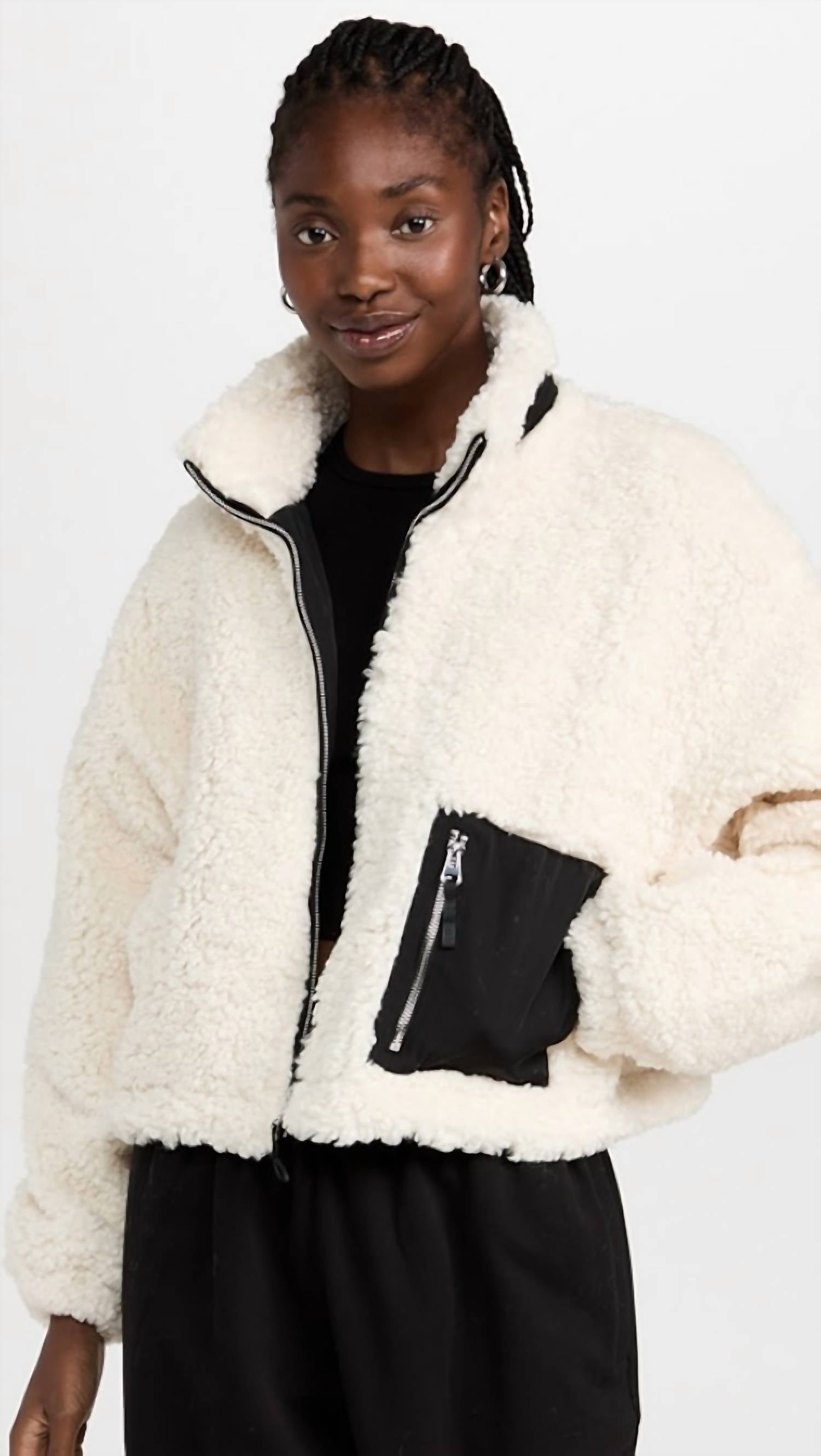 Something Navy - Teddy Patch Pocket Jacket