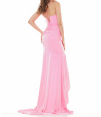 Colors Dress - Ruched High Slit Gown