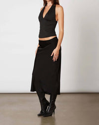 Cotton Candy La - Ellie Classic Matte Satin Bias Cut Slip Midi Skirt