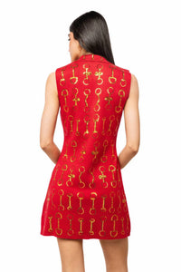 Queen Of Sparkles - Horse Bit Knit Sleeveless Collar Dress