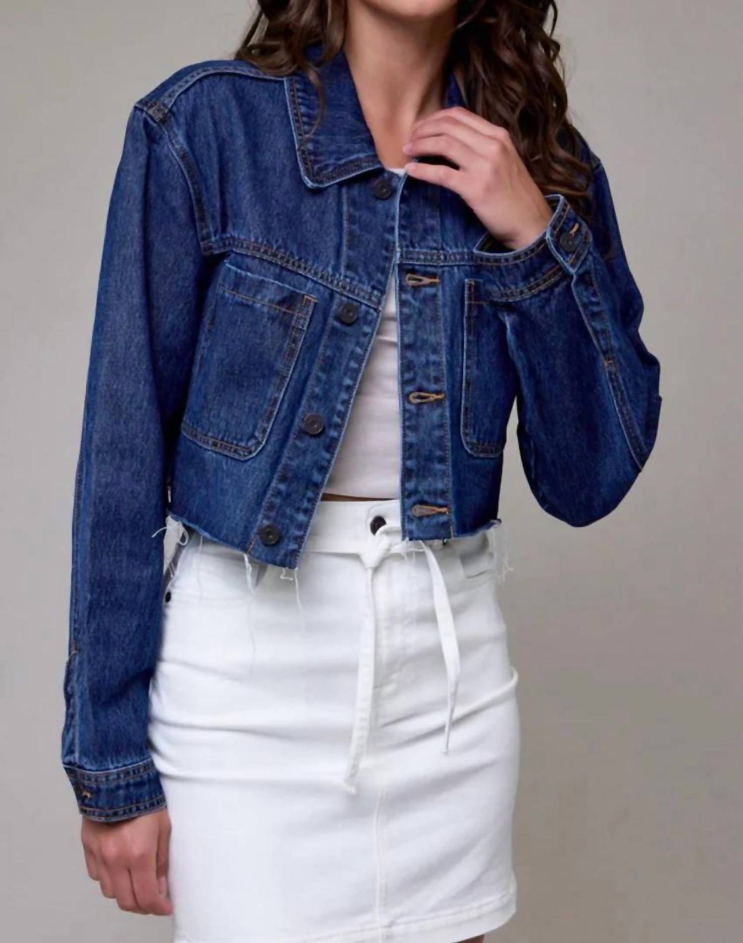 Hidden - Dallas Crop Denim Jacket