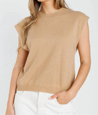 CRUSH Colorush Lucca Crew Tank Top in camel - women's tank top