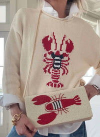 Pink Pineapple - Chloe Rollneck Lobster Sweater