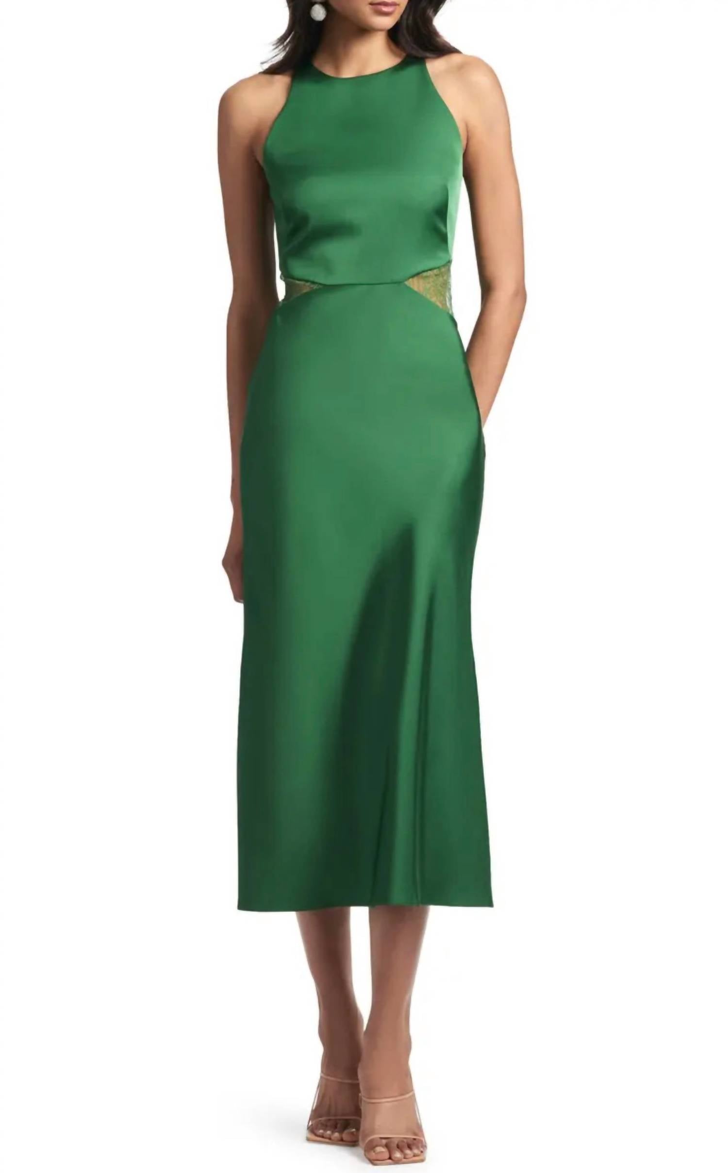 Sachin & Babi - Drew Lace Cutout Satin Crepe Dress