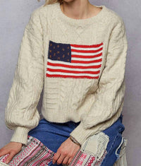 Pol - Usa Flag Crewneck Sweater