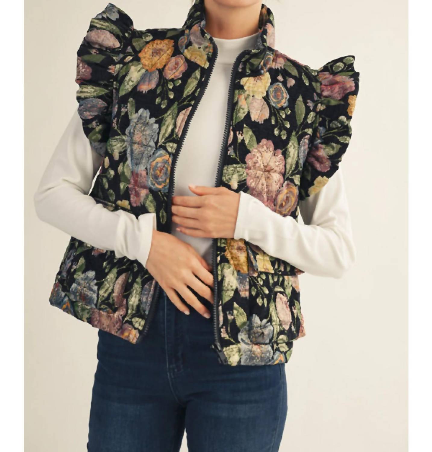 Jodifl - Jacquard Vest with Metallic Accents