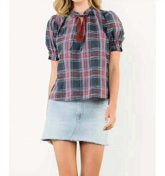 Thml - Catherine Plaid V Neck Top