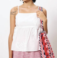 Frnch - Annais Textured Spaghetti Strap Top