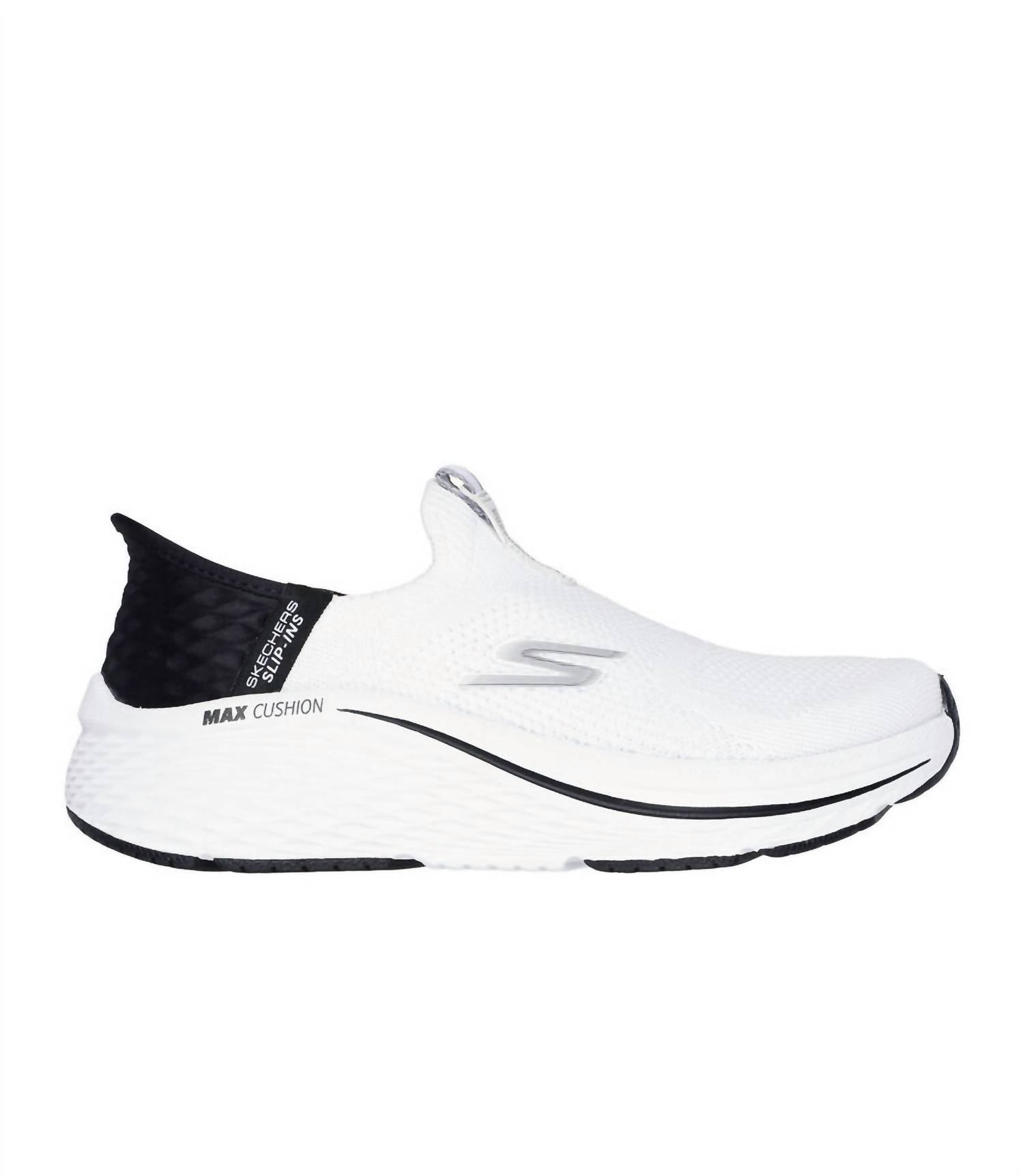 Skechers Black Max Cushioning Elite Shoes in white black - women's sneaker
