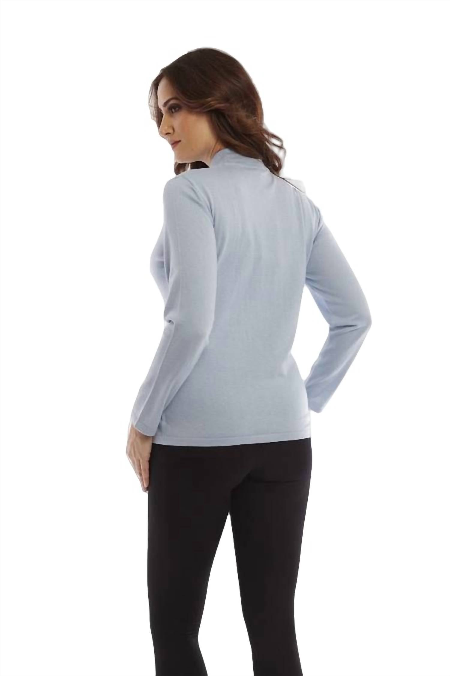 LONG SLEEVE MOCK NECK TOP