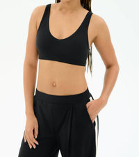 SPLITS59 Airweight Scoop Bra in black - women's intimate - alternate view