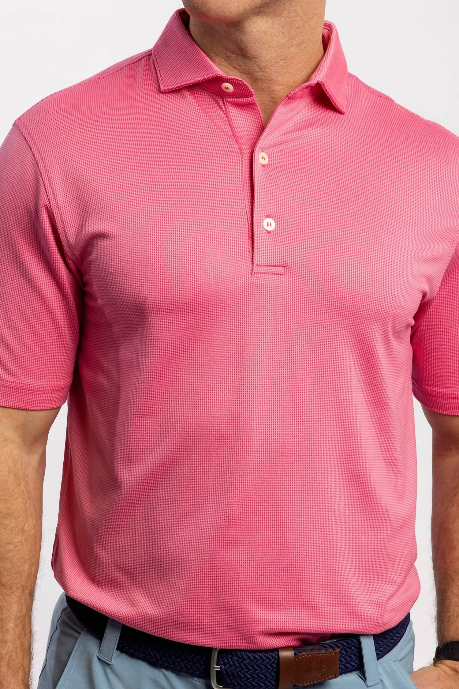 Turtleson Wilcox Jacquard Polo Top in bloom - men's t-shirt