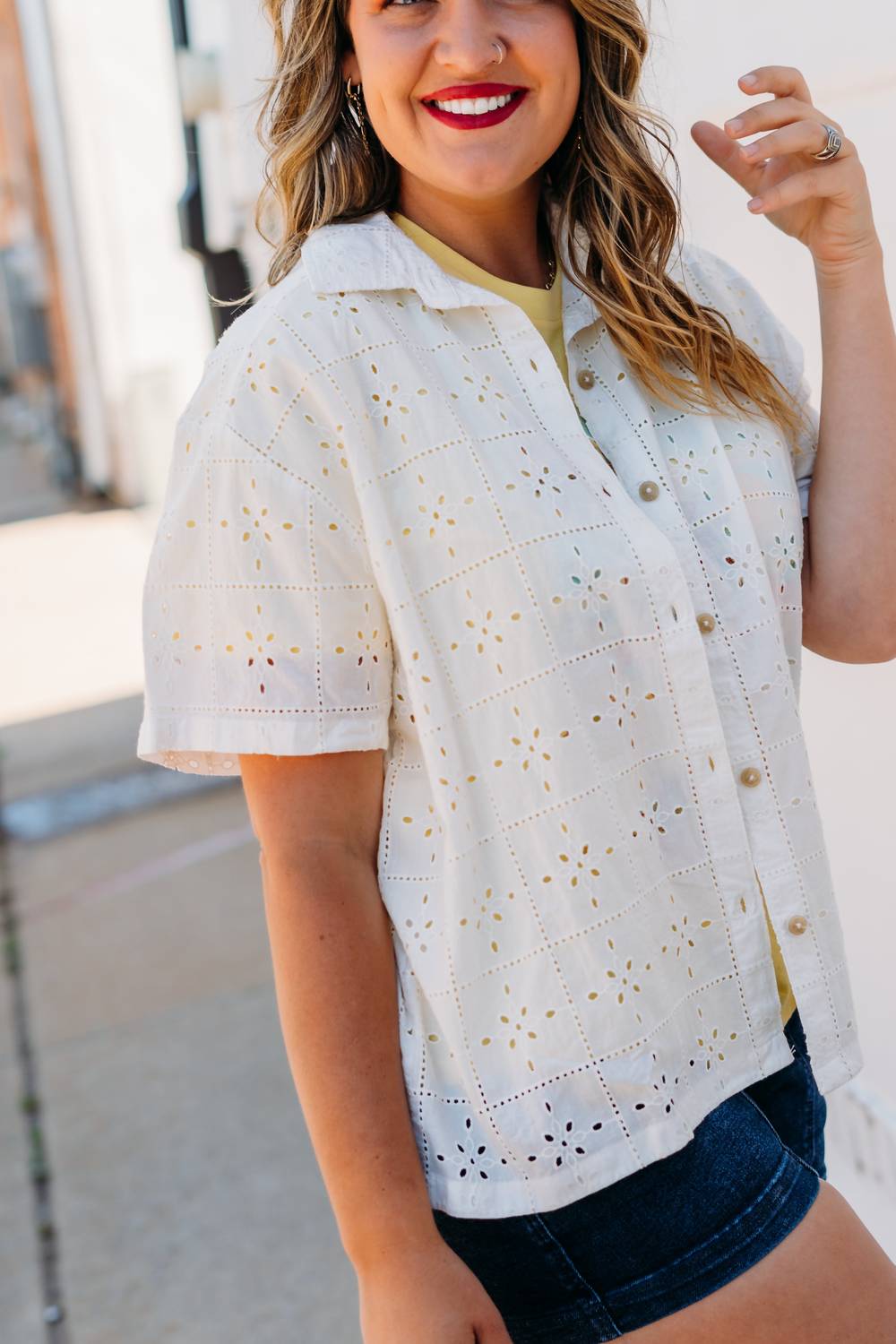Billabong - Eyelet Crush Beach Coverup Top