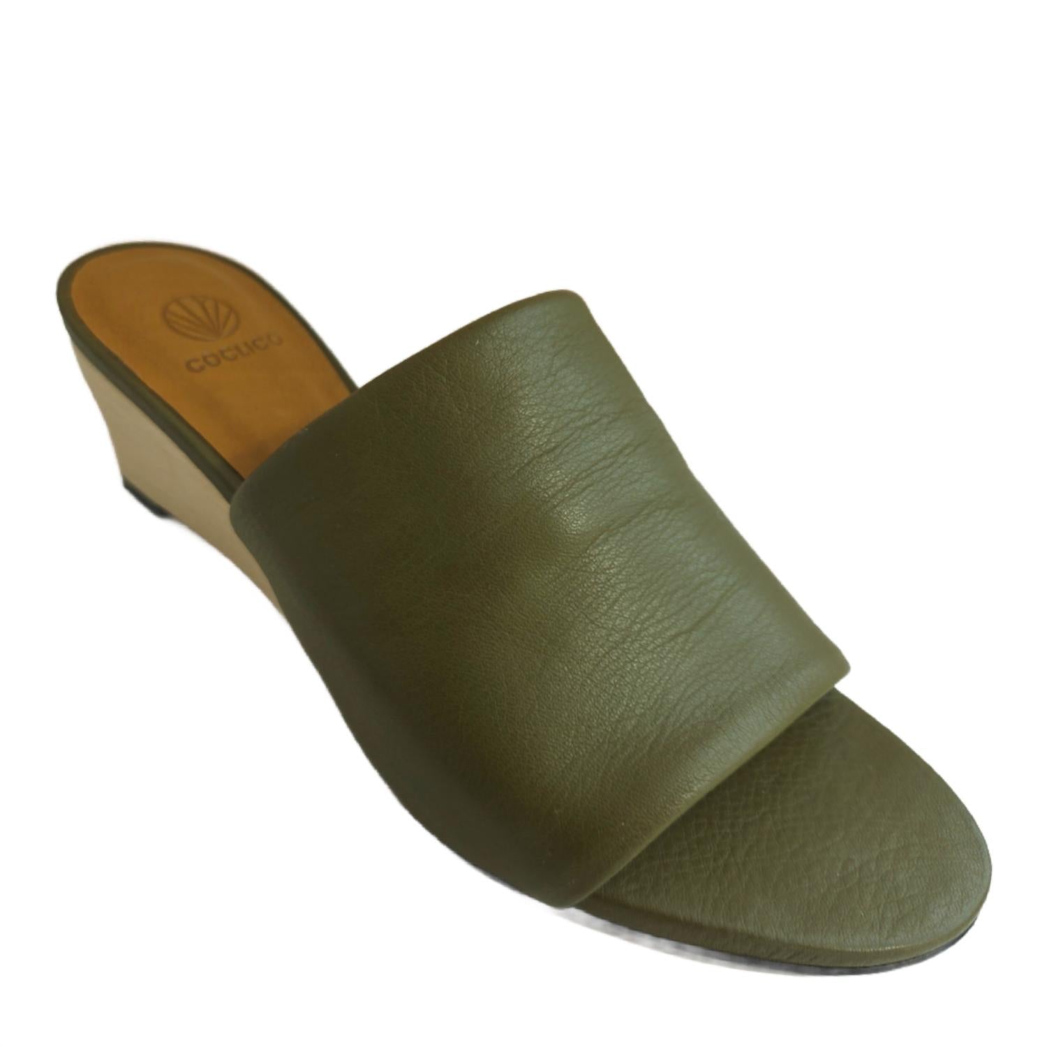COCLICO Women's Vita Demi Wedge Slide in artichoke - women's shoe - alternate view