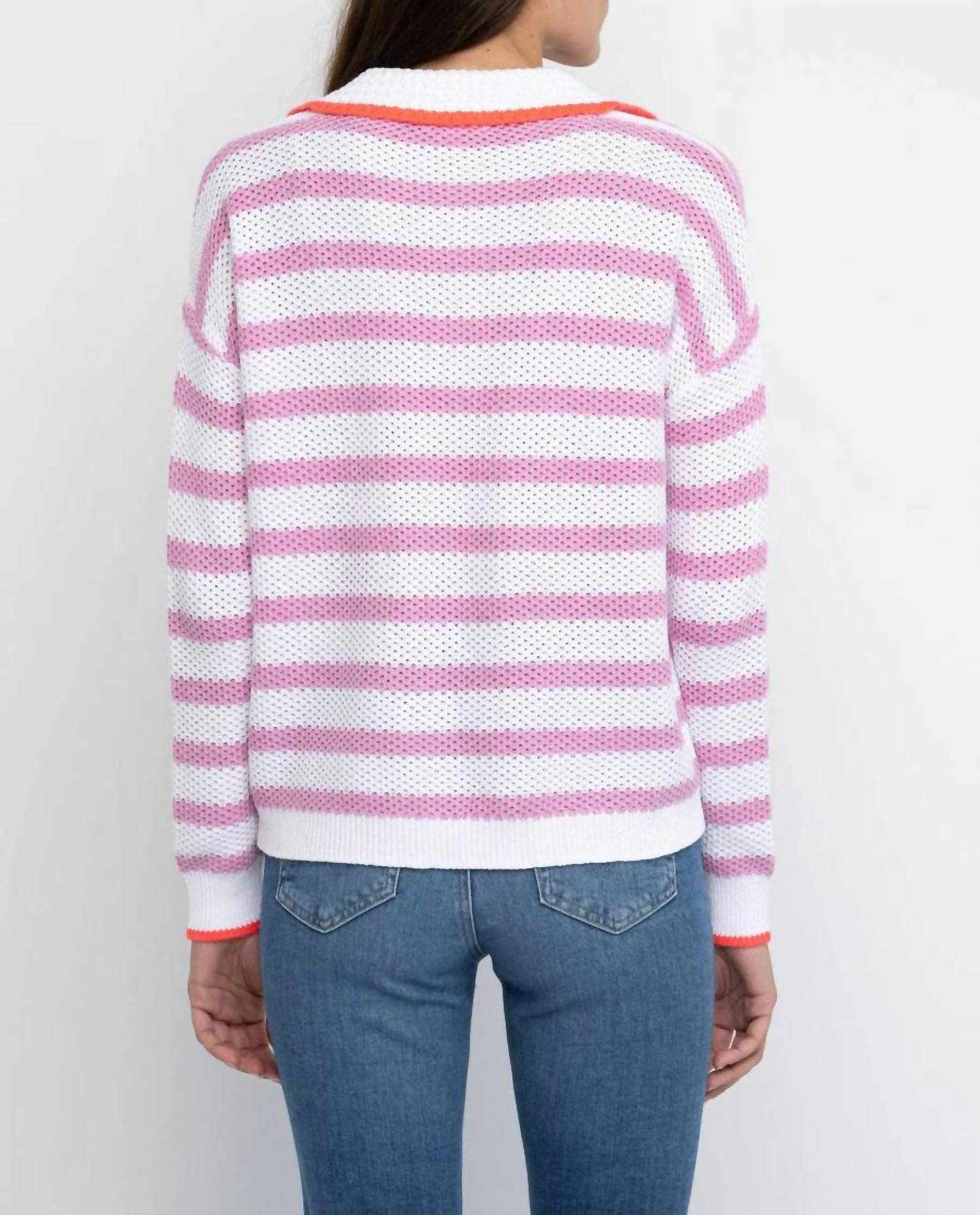 Lisa Todd - Stripescape Polo-collar Sweater