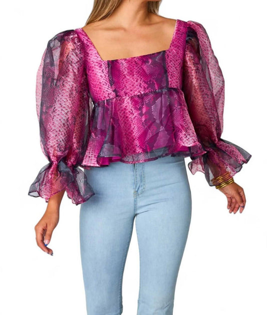 Buddylove - Pammie Puff Sleeve Peplum Top