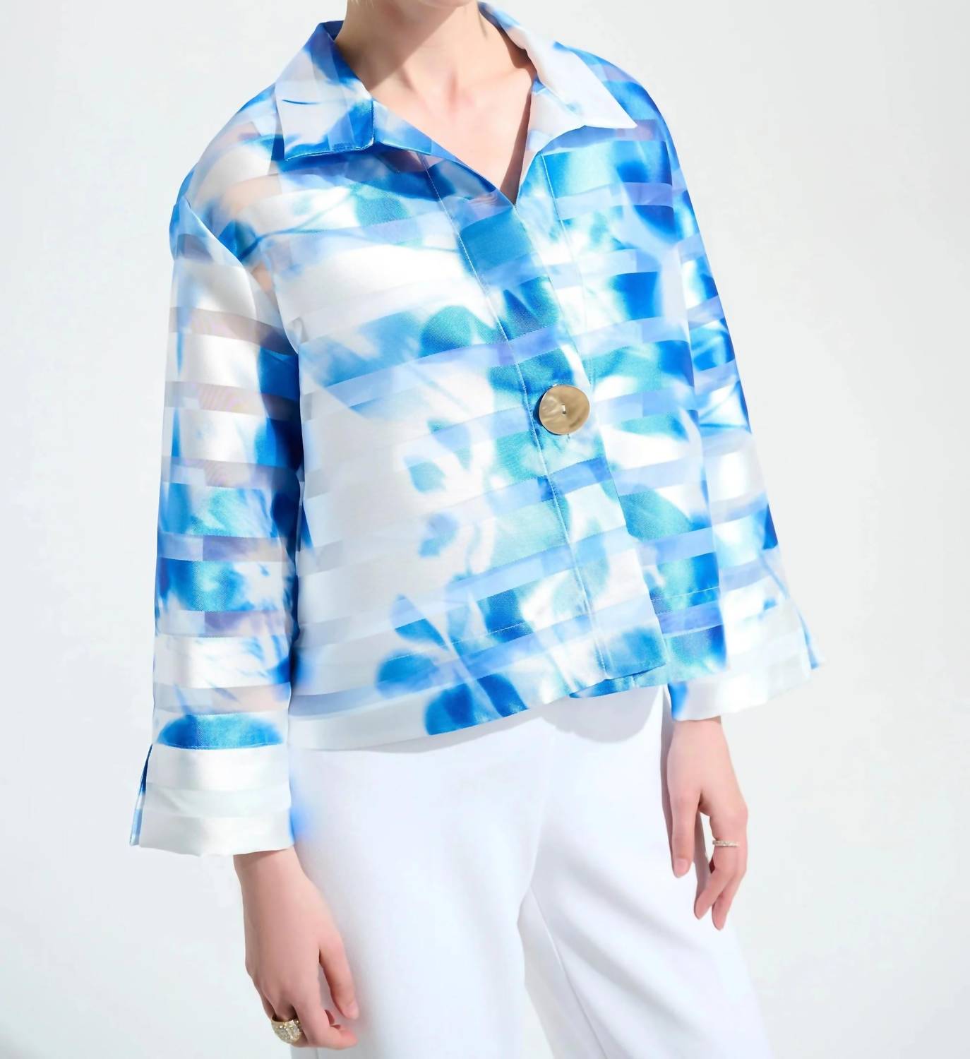 Joseph Ribkoff - Floral Shadow Stripe Jacket