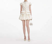 Self-Portrait - Boucle Bow Mini Dress
