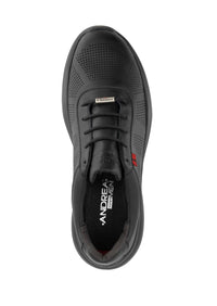 Andrea Men's Leather Upper Rubber Sole Oxford Shoes in black - men's shoe - alternate view
