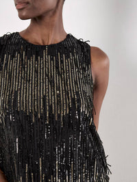 Apricot - Sequin Fringe Top