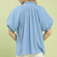 Umgee - Collins V-neck Flutter Sleeve Top