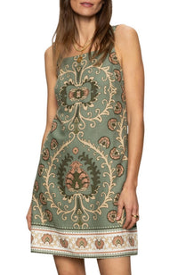 Sanctuary Tapestry Shift Dress in mezzo sage - women's dress - detail view
