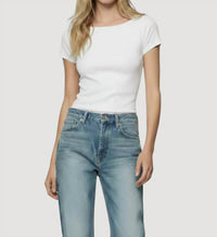 Majestic Filatures - Soft Touch Cap Sleeve Boatneck T Shirt