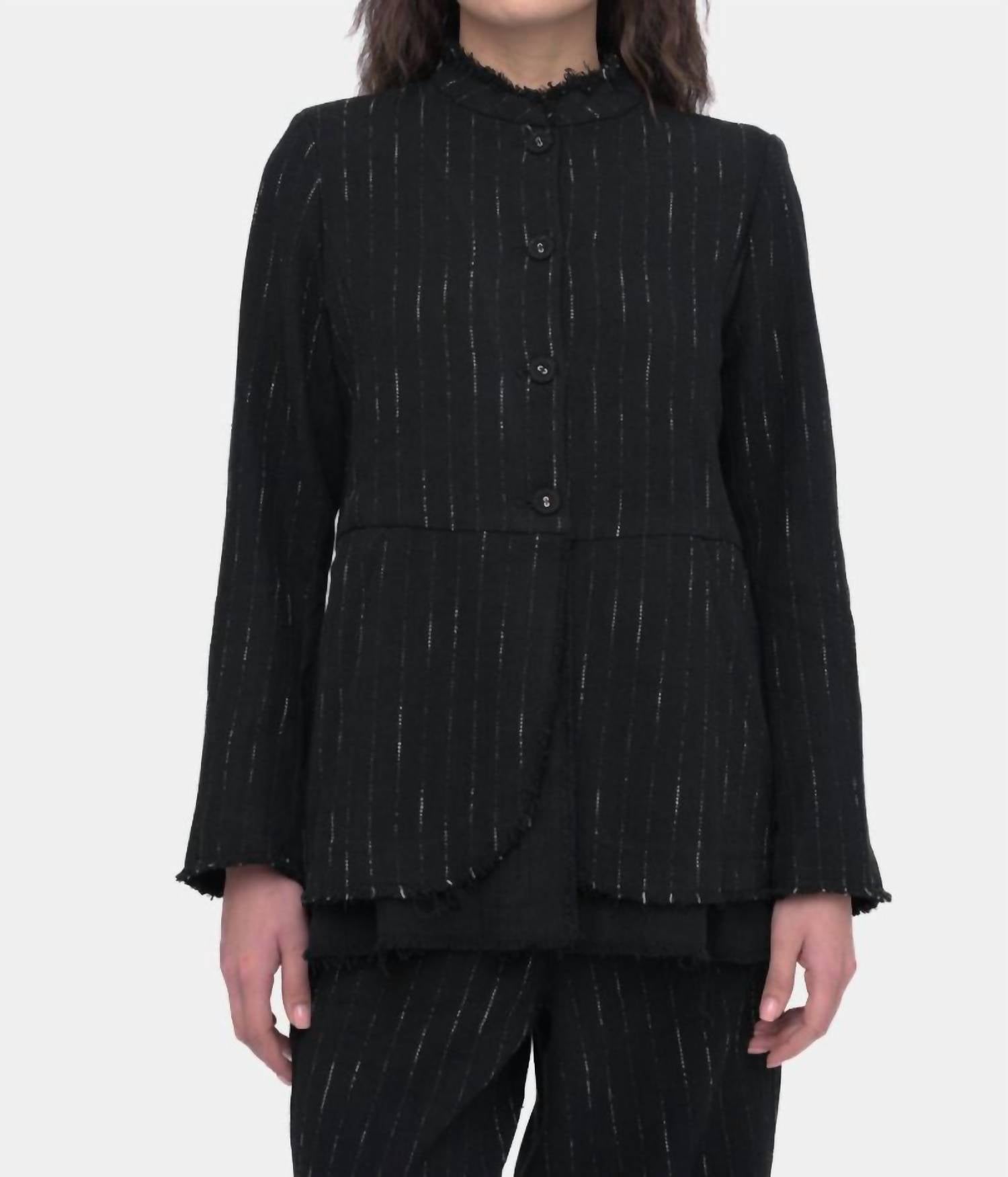 Baci - Striped Buttoned Long Sleeve Jacket