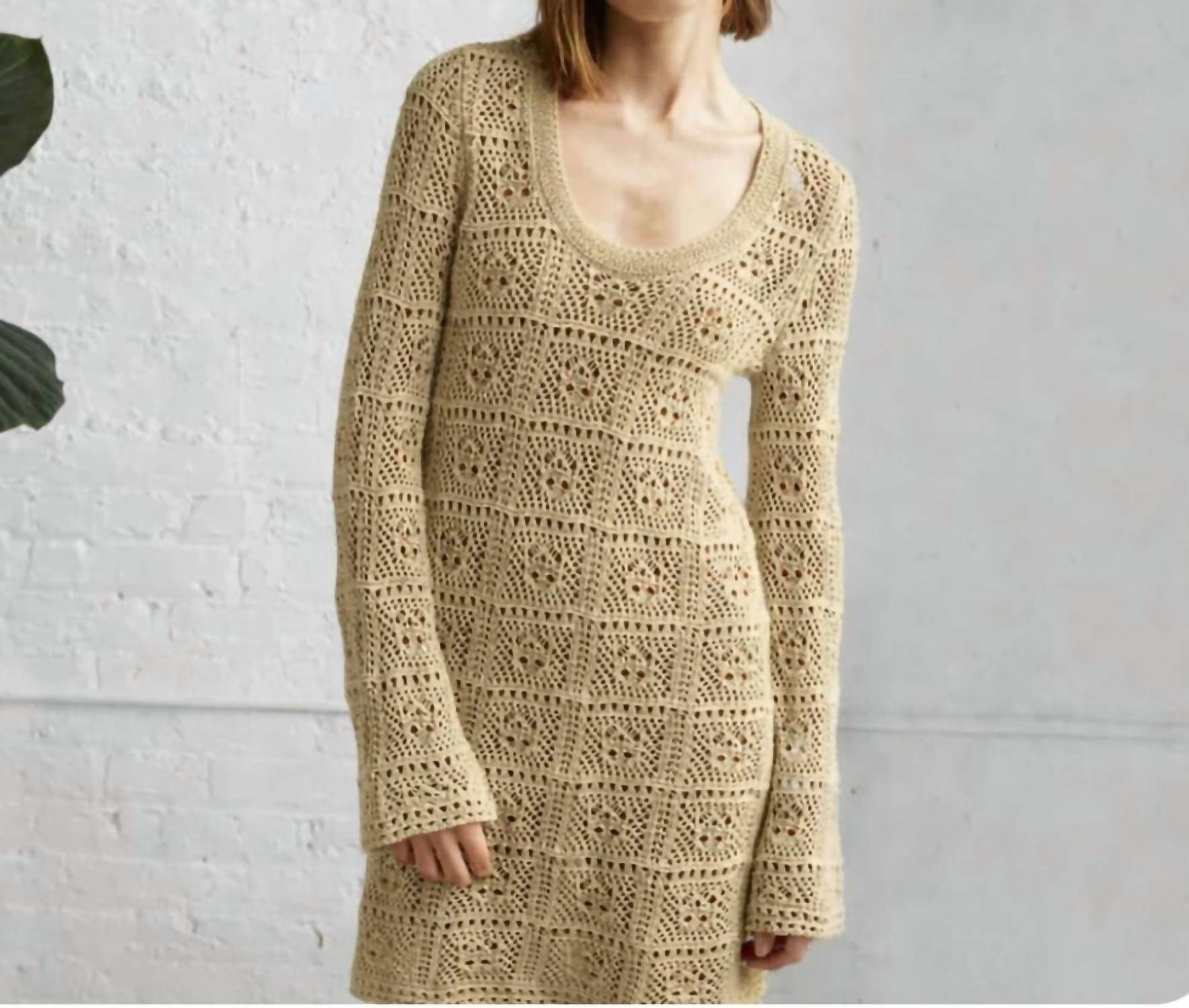 Autumn Cashmere - Patchwork Bell Sleeve Mini Dress