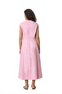 Lilla P Sleeveless Seamed Maxi Dress in taffy - women's dress - alternate view