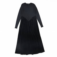 Bamboo - Girls Basque Waist Knit Velour Maxi Dress
