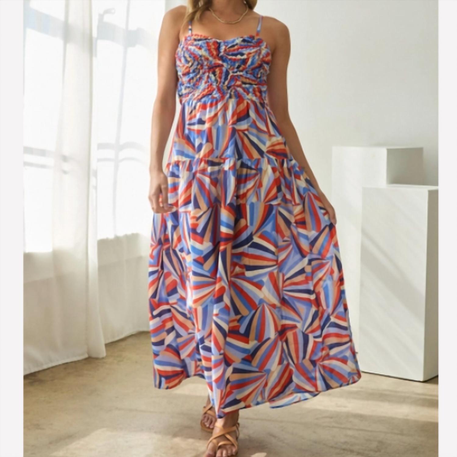 Skies Are Blue - Bianca Smocked Bodice Midi Dress