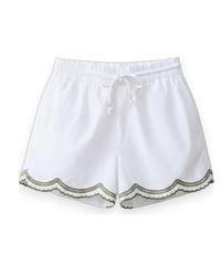 Melissa Nepton - Neve Curved Hem With Scalloped Edge Shorts
