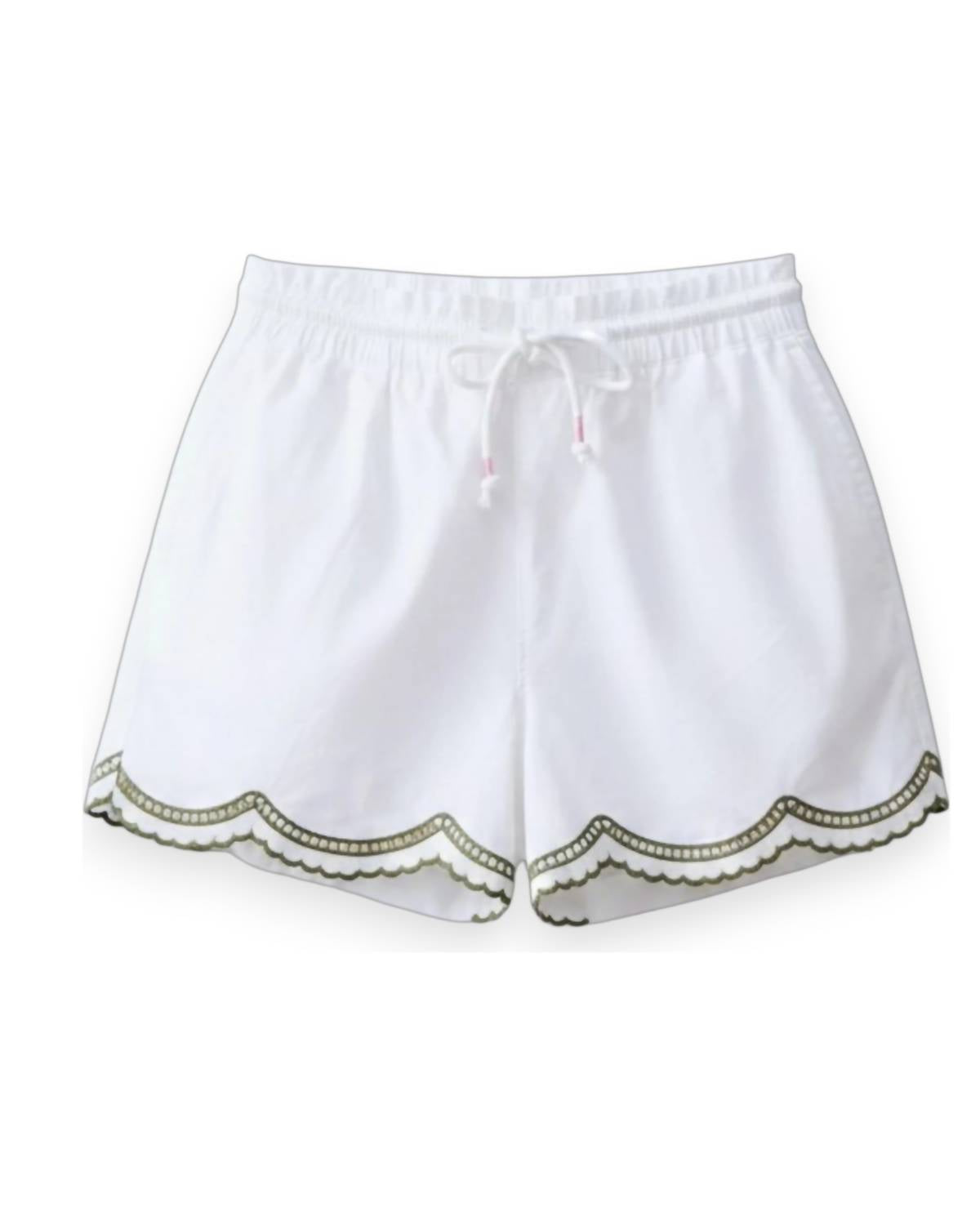 Melissa Nepton - Neve Curved Hem With Scalloped Edge Shorts