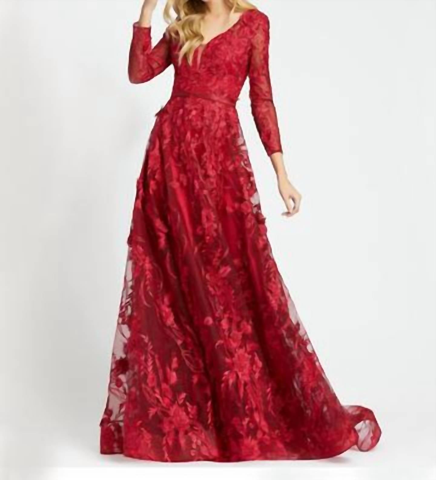 Mac Duggal - Long sleeveless jersey knit Dress