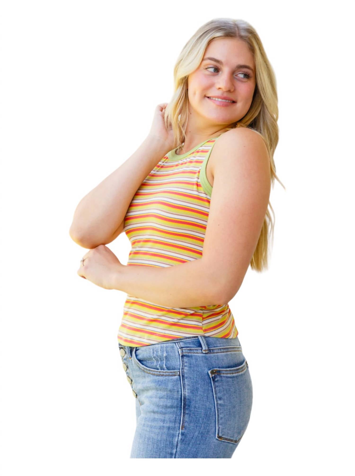 Hayden La - Now and Forever Striped Tank Top