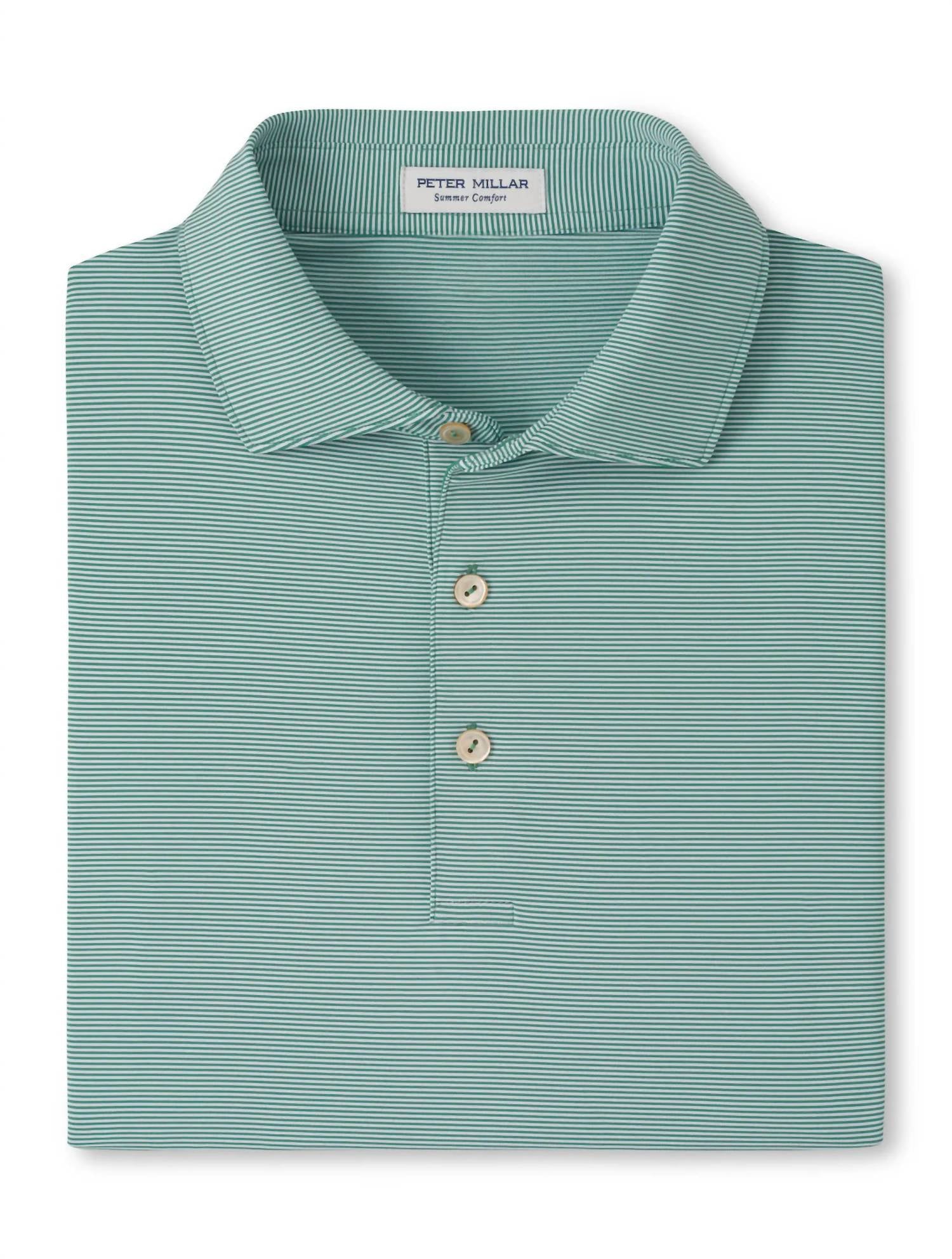 PETER MILLAR Men's Jubilee Polo Top in snow pea - men's shirt - detail view