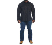 Justin Team Button Down Long Sleeve Shirt in caviar - men's shirt
